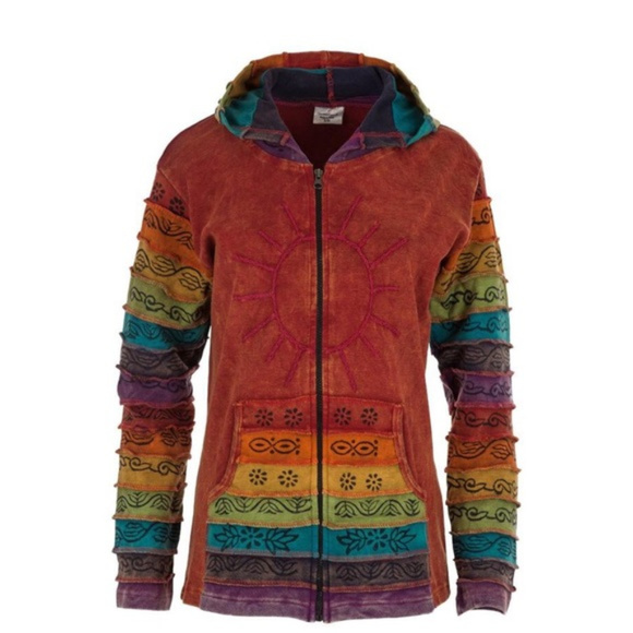 Sun Hoodie Zip Sm Boho Tie Dye 